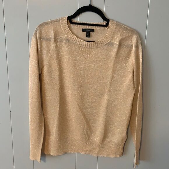 J. Crew Gold Sparkle Sweater Size XS - Picture 1 of 4